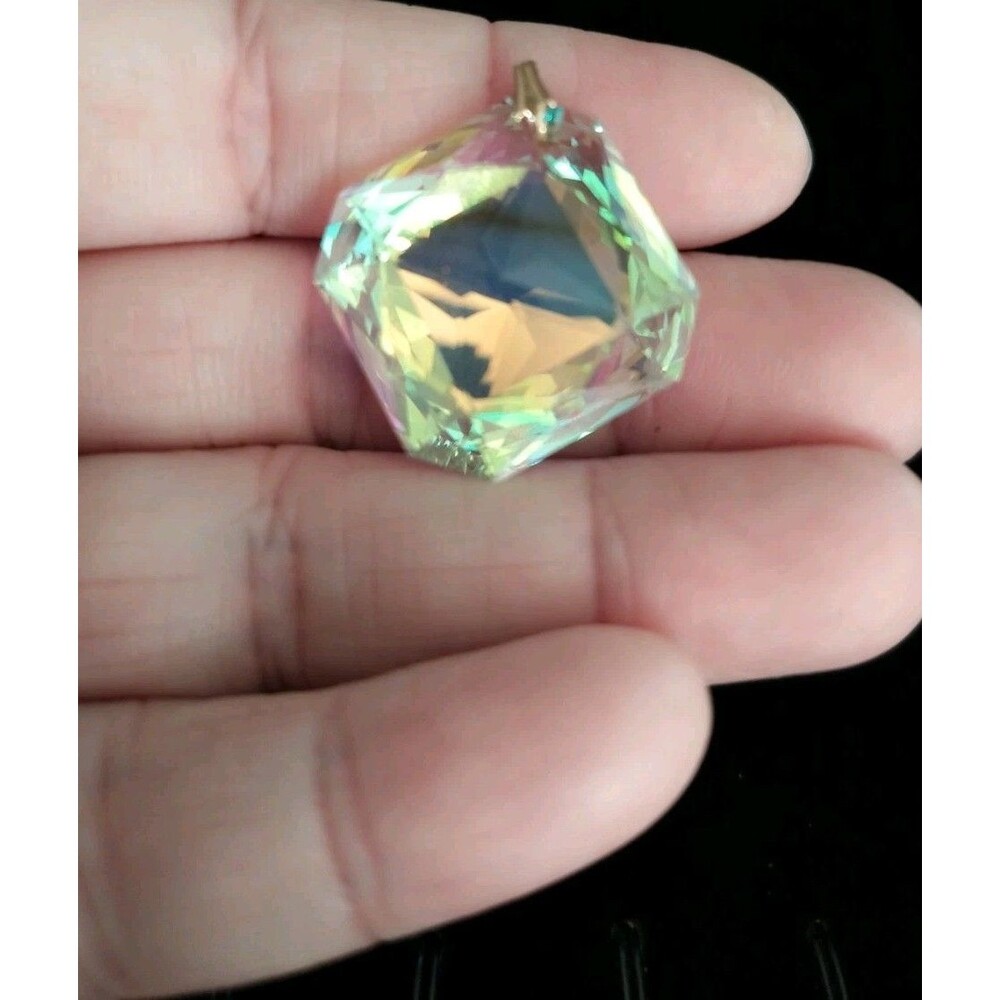 Swarovski Crystal Clear AB Rhombus 6400 Pendant Vintage! Rare!